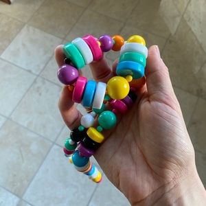 80s/90s retro vintage rainbow bead necklace
